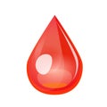Blood drop isolated on white background. Red drop medical vector, donation, dna test.
