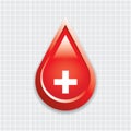 Blood drop with medical cross . Royalty Free Stock Photo