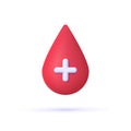 Blood drop with medical cross symbol. Royalty Free Stock Photo