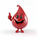 blood drop thumbs up mascot Royalty Free Stock Photo