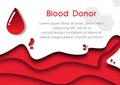 Card and poster of Blood donor in vector design