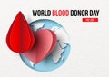 Poster campaign of World Blood Donor Day in paper cut and vector design Royalty Free Stock Photo