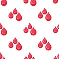 Blood Drops Flat Icon Seamless Pattern