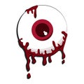 Blood eyeball cartoon on white background Royalty Free Stock Photo