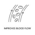 Blood flow line icon in vector, illustration for laser cosmetology clinic.