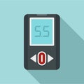 Blood glucometer icon, flat style