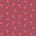Blood with Glucose inside Magnifier vector colored seamless pattern Royalty Free Stock Photo