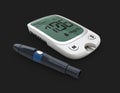 Blood Glucose Mete, Glucometer. 3d Illustration black