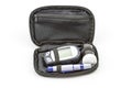 Blood glucose meter test kit, the blood sugar value is measured Royalty Free Stock Photo