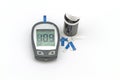 Blood glucose meter test kit, the blood sugar value is measured Royalty Free Stock Photo