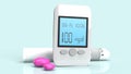 Blood Glucose Meter to test diabetes for medical content 3d rendering