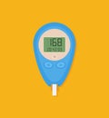 Blood Glucose Test. Home glucometer flat vector