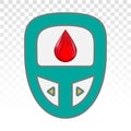 Blood glucose test kit / diabetes tester kit - flat colour icon for apps and websites