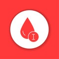 1 blood group color glyph icon. Donorship concept.