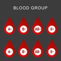 Blood group type icon flat web sign symbol logo label set