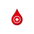 blood health care vector icon design with hospital plus sign