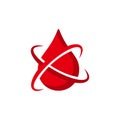 blood health care vector icon design. red blood drop in flat design style