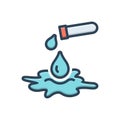 Color illustration icon for Blood, drop and hemophilia