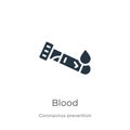 Blood icon vector. Trendy flat blood icon from Coronavirus Prevention collection isolated on white background. Vector illustration Royalty Free Stock Photo