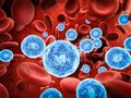 Blood infection with bacteria and virus cells Royalty Free Stock Photo