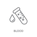 Blood linear icon. Modern outline Blood logo concept on white ba Royalty Free Stock Photo