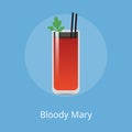 Blood Mary Cocktail Colorful Vector Illustration