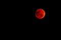 Blood moon concept of a red full moon against black sky Royalty Free Stock Photo