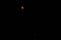 Blood Moon 2018: Longest Total Lunar Eclipse of Century in july, Moon and Mars planet opposition. Night photography. Telescopic Royalty Free Stock Photo