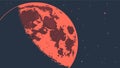 Blood moon lunar eclipse, celestial event and night sky. vector design Generative AI