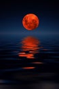 Blood Moon Reflected in Water Royalty Free Stock Photo