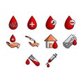Blood icon set