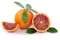 Blood orange fruit oranges slice slices isolated on white Royalty Free Stock Photo