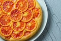 Blood Orange Ricotta Cornmeal Cake Close Up