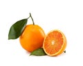 Blood orange - `tarocco` with leaves