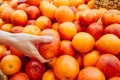 Blood oranges background. Red Sicilian orange background