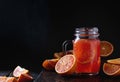 Blood oranges with juice Royalty Free Stock Photo