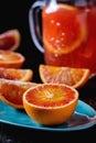 Blood oranges with juice Royalty Free Stock Photo