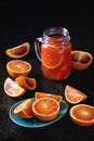 Blood oranges with juice Royalty Free Stock Photo