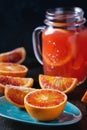 Blood oranges with juice Royalty Free Stock Photo