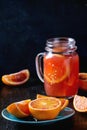 Blood oranges with juice Royalty Free Stock Photo