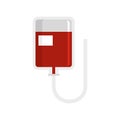 Blood package icon, flat style Royalty Free Stock Photo