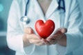 hospital person hand cardiology health medicine care doctor heart concept. Generative AI.