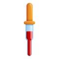 Blood pipette icon, cartoon style