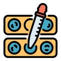 Blood pipette icon color outline vector