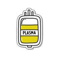 Blood plasma doodle icon, vector illustration