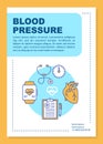 Blood pressure brochure template layout. Heart functioning monitoring. Flyer, booklet, leaflet print design with linear Royalty Free Stock Photo