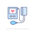 Blood pressure control - modern colored line design style icon Royalty Free Stock Photo