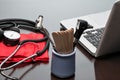 Blood pressure cuff, close-up Royalty Free Stock Photo