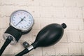 Blood pressure manometer on a cardio Royalty Free Stock Photo