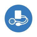 Blood pressure measurement icon / blue color Royalty Free Stock Photo